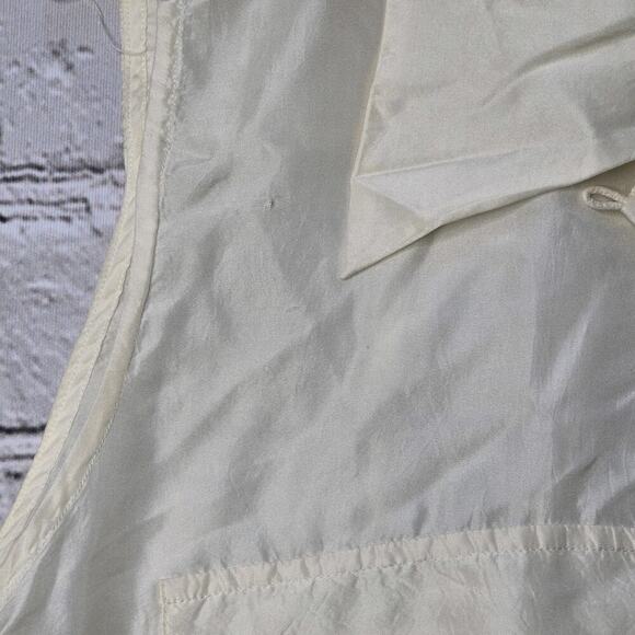 Vintage Backroad Blues 100% Silk Cream Button Up Sleeveless Blouse Size Large - Picture 10 of 10